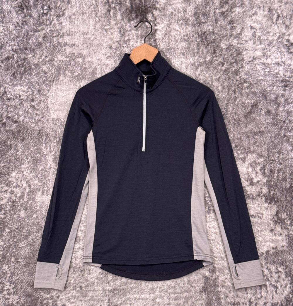 Backcountry 1/2 Zip Run Shirt Small Womens 100% Merino Wool Long Sleeve Top